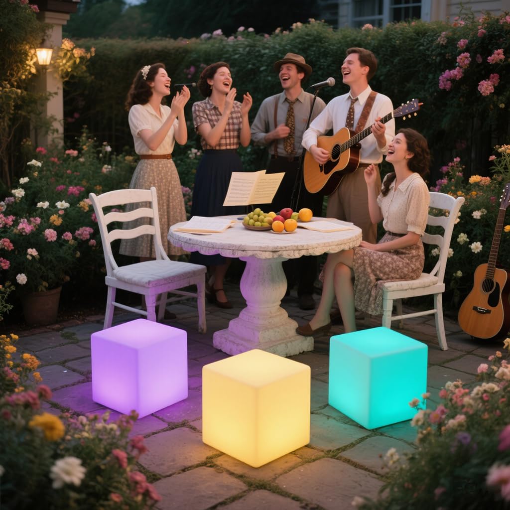 Amazon.co.jp: 8インチソーラーキューブライト屋外防水、16色発光